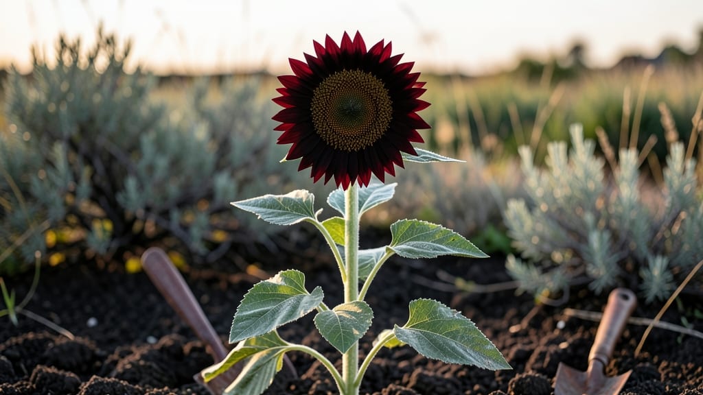Black and Red Sunflower Shrubs: Bold Color Contrast for Garden Drama