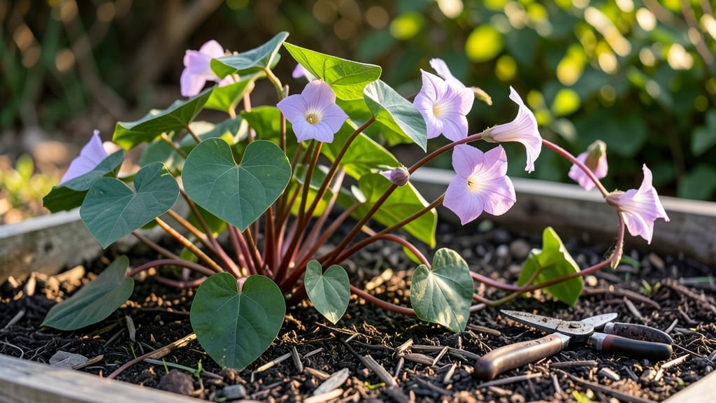 Sweet Potato Flower Growing Guide: Dwarf Variety Thrives in Containers With Zero Sun Struggles