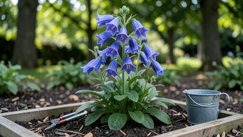 Canterbury Bells Flower: Moonlit Garden Illumination With Fragrant Nighttime Blooms