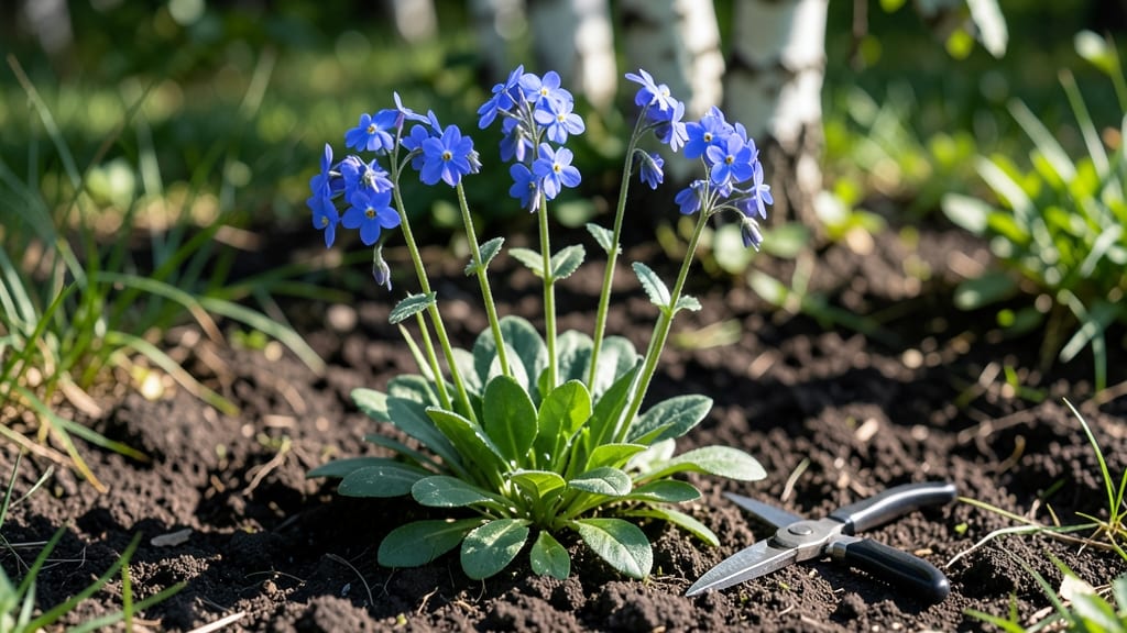 Forget-Me-Not Flowers Leaves: Year-Round Pruning for Nonstop Blue Blooms